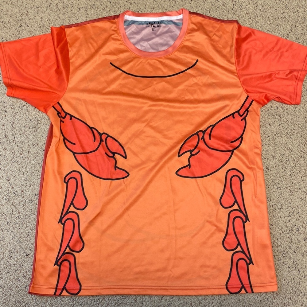 Dri-Fit Orange Lobster Crab Claw Graphic Tee